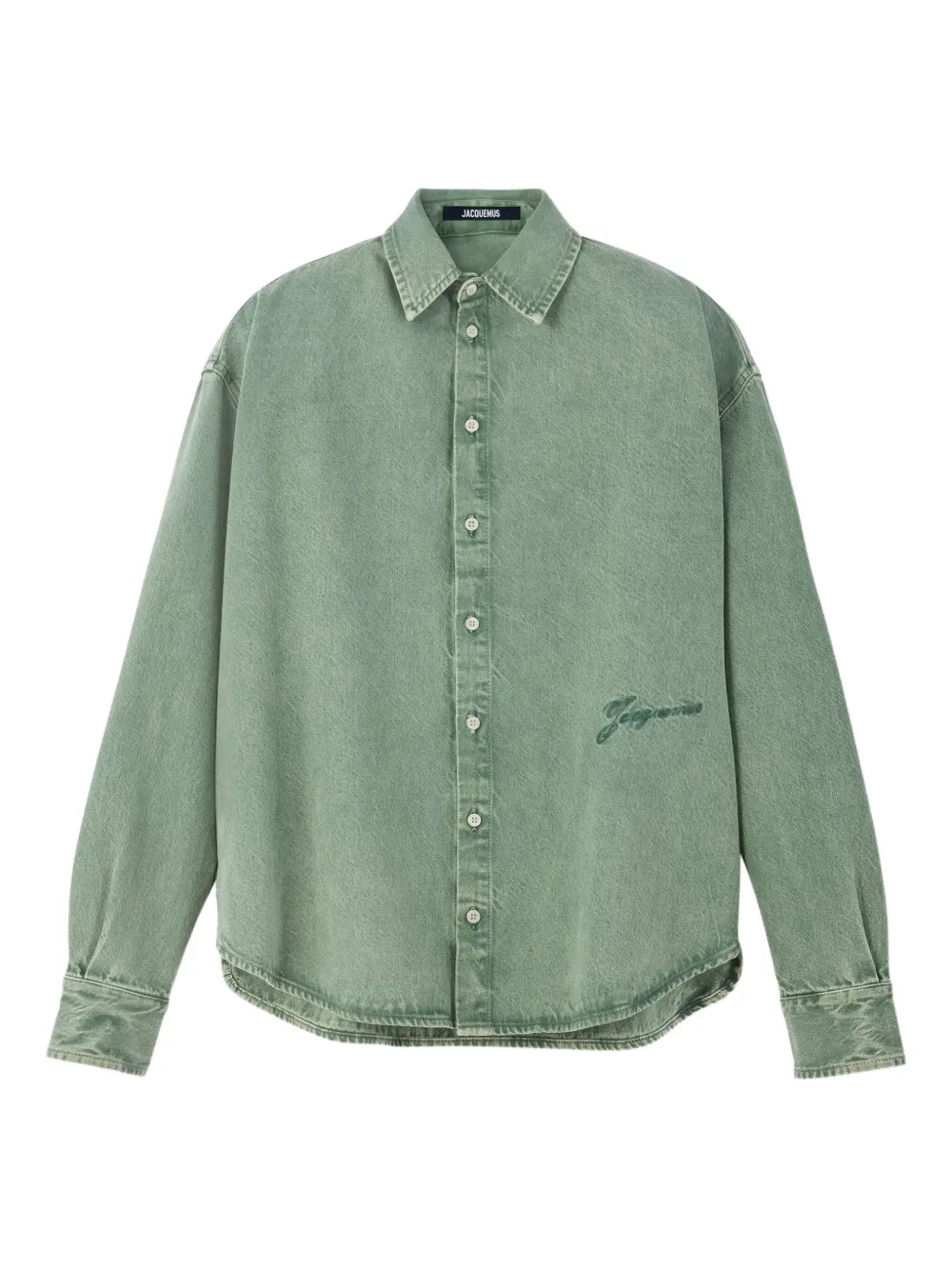 

Джинсовая рубашка с эффектом потертости Jacquemus, зеленый
