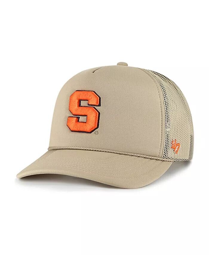 

Мужская шляпа цвета хаки Syracuse Orange с сетчатой ​​передней частью из пеноматериала Trucker Snapback '47 Brand, бежевый