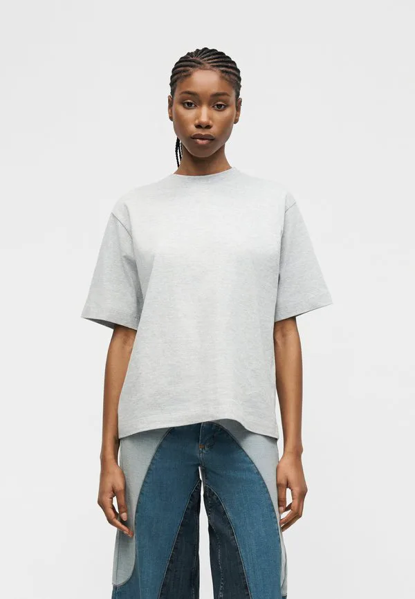 

Простая футболка Topshop, Light Grey Melange, Серый, Простая футболка Topshop, Light Grey Melange