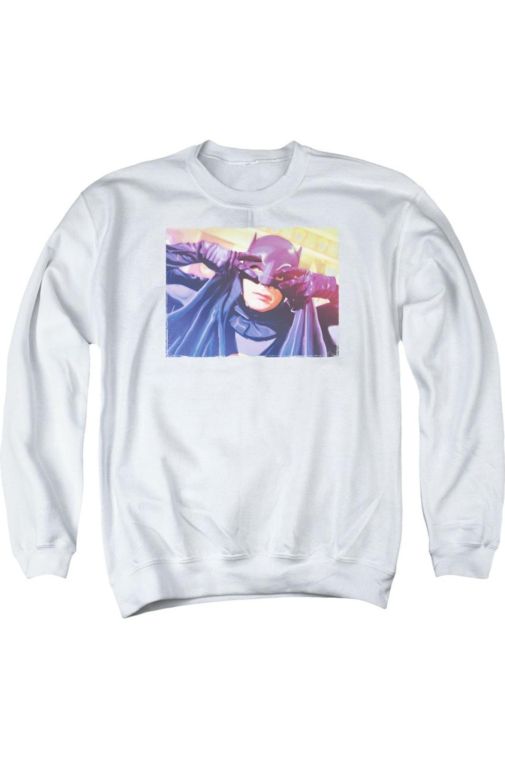 

Толстовка Batman Classic Tv Smooth Groove для взрослых с круглым вырезом Gildan, белый