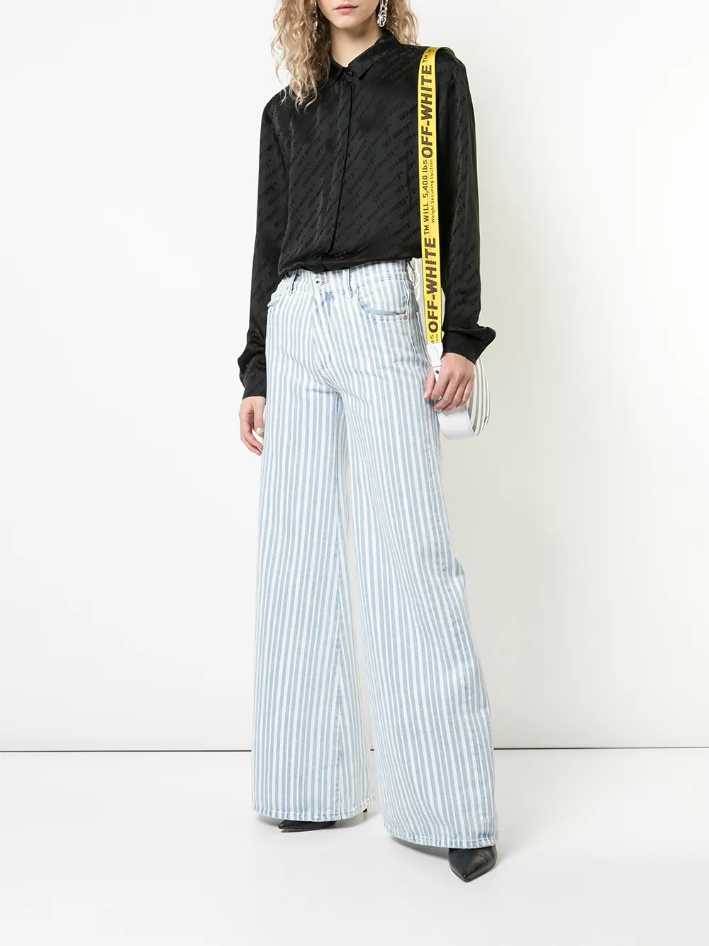 Широкие джинсы OFF-WHITE, синий — фото 2