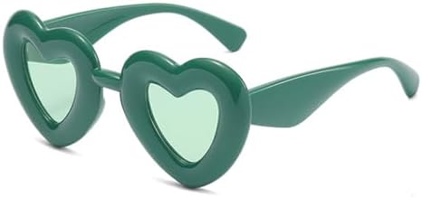 

Ретро-солнцезащитные очки в форме сердца конфетных цветов 2026 года для женщин, защита от ультрафиолета UV400, поляризованные зеркальные солнцезащитные очки для мужчин MTZJH, Green Green