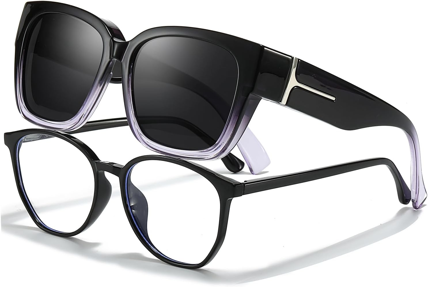 

Поляризованные солнцезащитные очки VIEWBETTER для женщин и мужчин, увеличенного размера, модные, стильные, с застежкой-кнопкой, защита UV400, модель S7511, C04 Gradient Purple