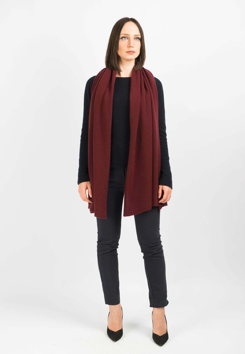 

Шарф Dalle Piane Cashmere, винно-красный
