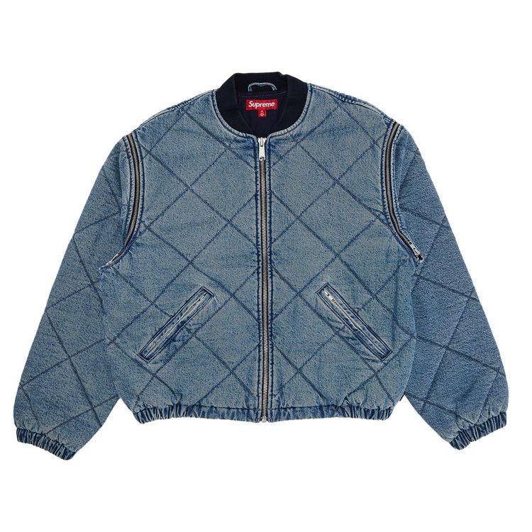 

Куртка Supreme Zip-Off Sleeve Quilted Bomber Jacket, Denim