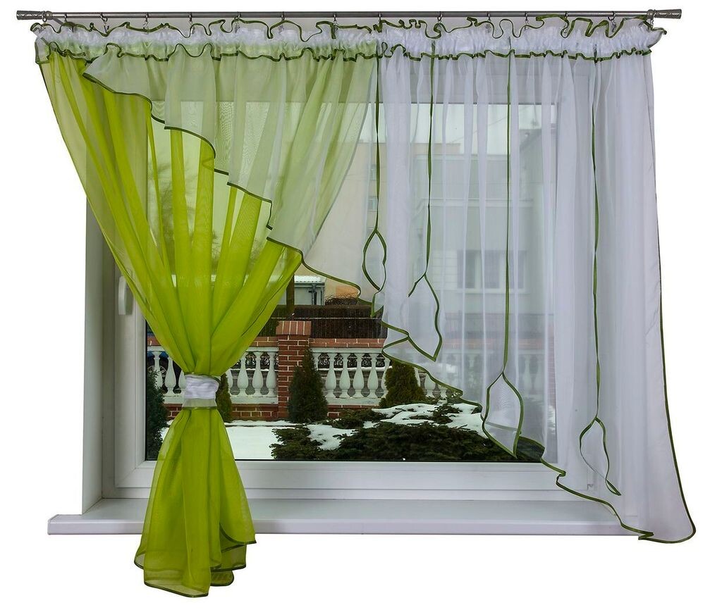 

Готовая штора Лиссабона 400х150 зеленая Drapella, зеленый