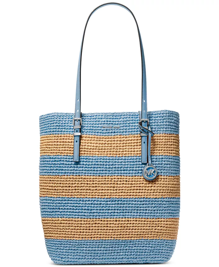 

Крупная плетеная сумка-тоут Quinn North South Michael Kors, синий