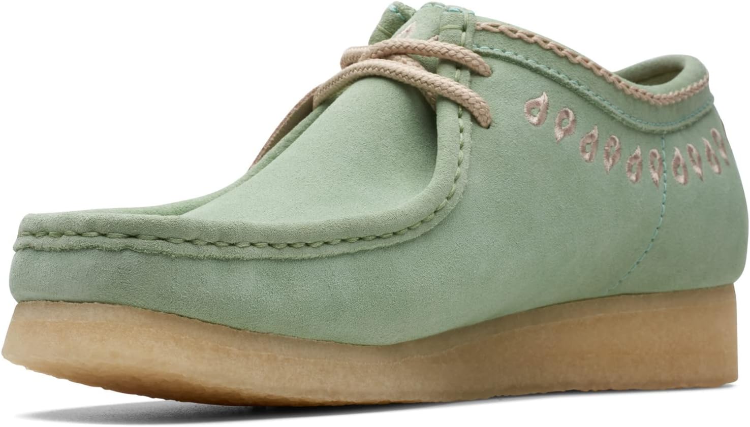 Мужские кроссовки Wallabee от Clarks, зеленый — фото 4