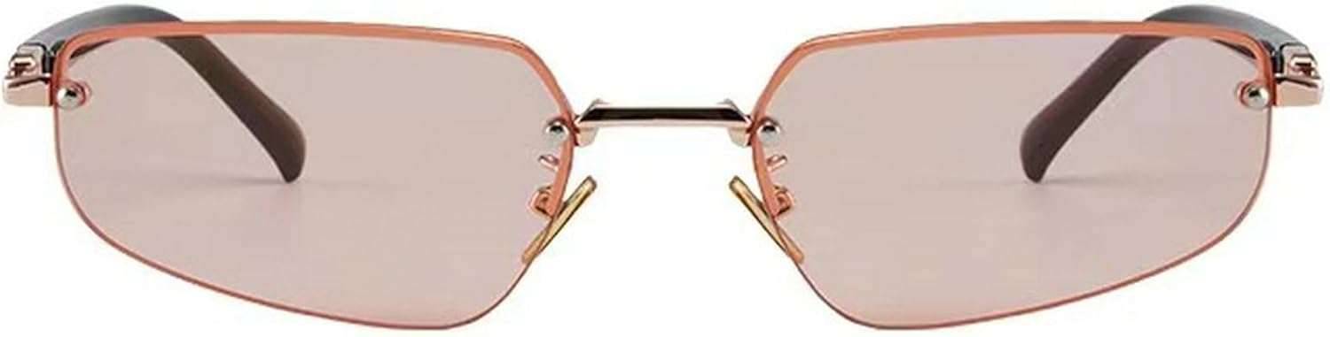 

Ретро металлические солнцезащитные очки «кошачий глаз», модные безободковые солнцезащитные очки с градиентным переходом цвета, защита от УФ-излучения UV400, трендовые женские солнцезащитные очки mincl, Pink