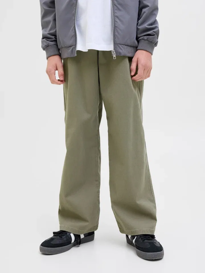 Штаны карго, хлопок и эластан, JACK & JONES Junior, хаки