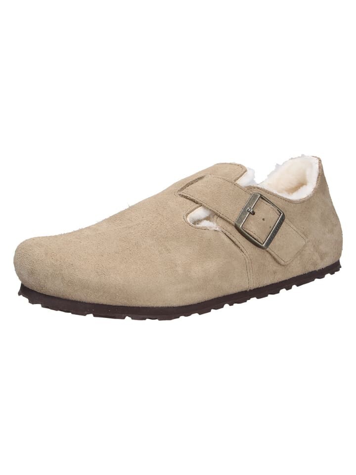 

Домашние тапочки Birkenstock Tieffußbett Pantolette LONDON SHEARLING, бежевый