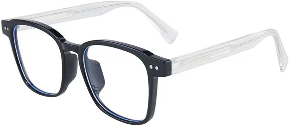 

Ретро женские солнцезащитные очки класса люкс с декоративными заклепками, двухцветные мужские солнцезащитные очки с защитой от УФ-излучения UV400. Модные солнцезащитные очки TKKTLLT, Glossy Black Clear