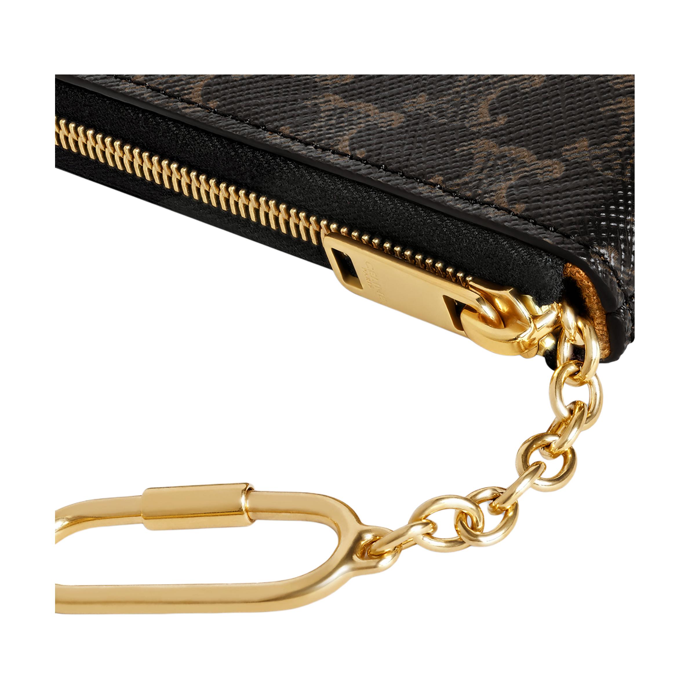 CELINE Кошелек Triomphe из искусственной кожи для монет и карт мужской Black — фото 4