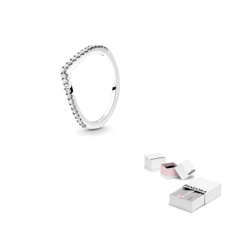

Pandora Кольцо из стерлингового серебра 925 пробы с цирконием для женщин прозрачное