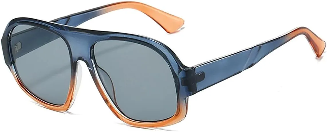 

Популярные модные женские солнцезащитные очки с градиентной оправой, винтажный панк, мужские трендовые очки с защитой от УФ-излучения UV400 VVTWSSW, Blue Orange