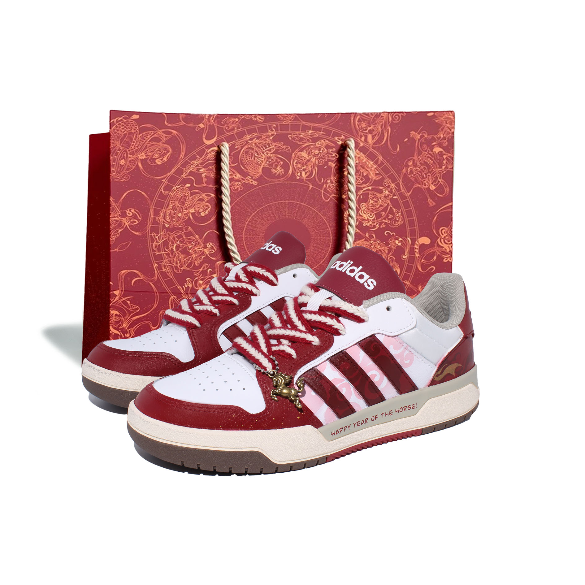 

Adidas Neo Entrap Red Horse Chasing Light Абразивостойкие низкие кроссовки для скейтбординга Unisex белые красные