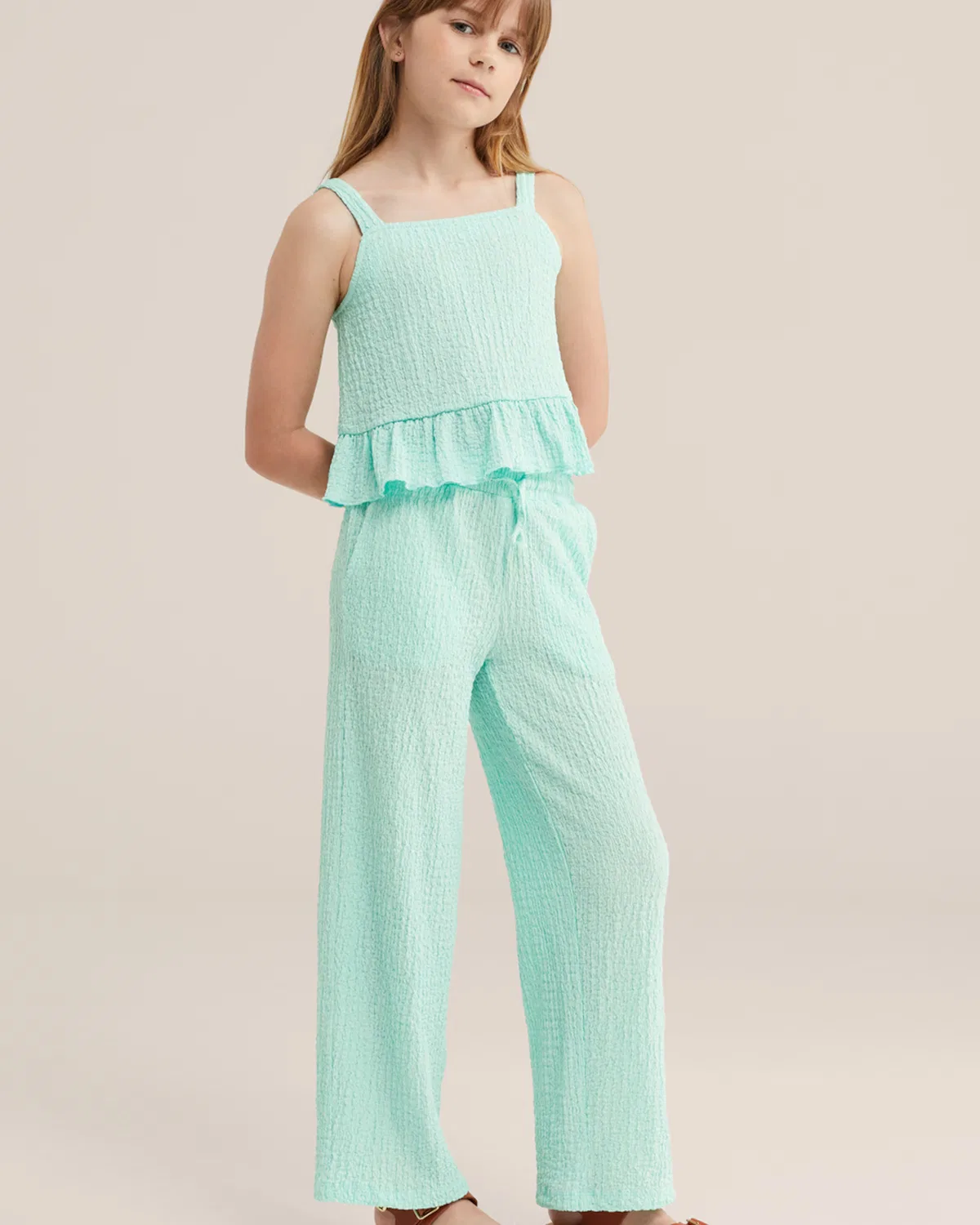 Брюки свободного кроя We Fashion, Mint — фото 4
