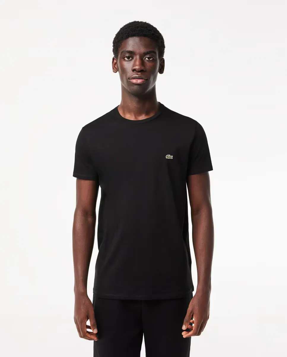 

Мужская футболка из пима-хлопка с коротким рукавом Lacoste, черный
