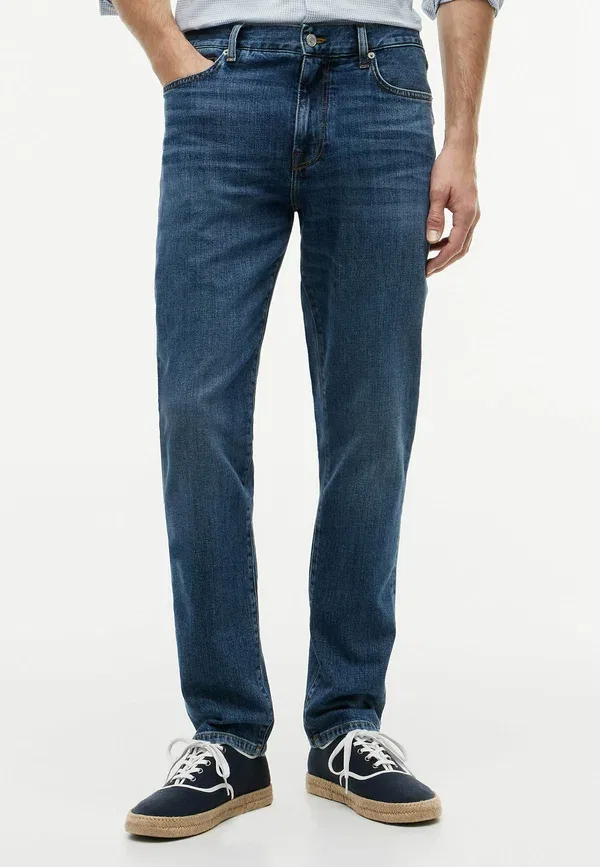 Джинсы прямые зауженные Tommy Hilfiger Denton whiskered straight, дымчато-синий