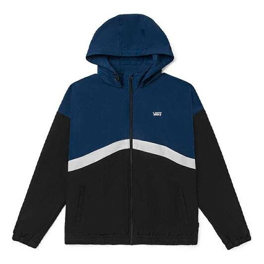 

Куртка men's colorblock zipper casual hooded jacket blue Vans, синий