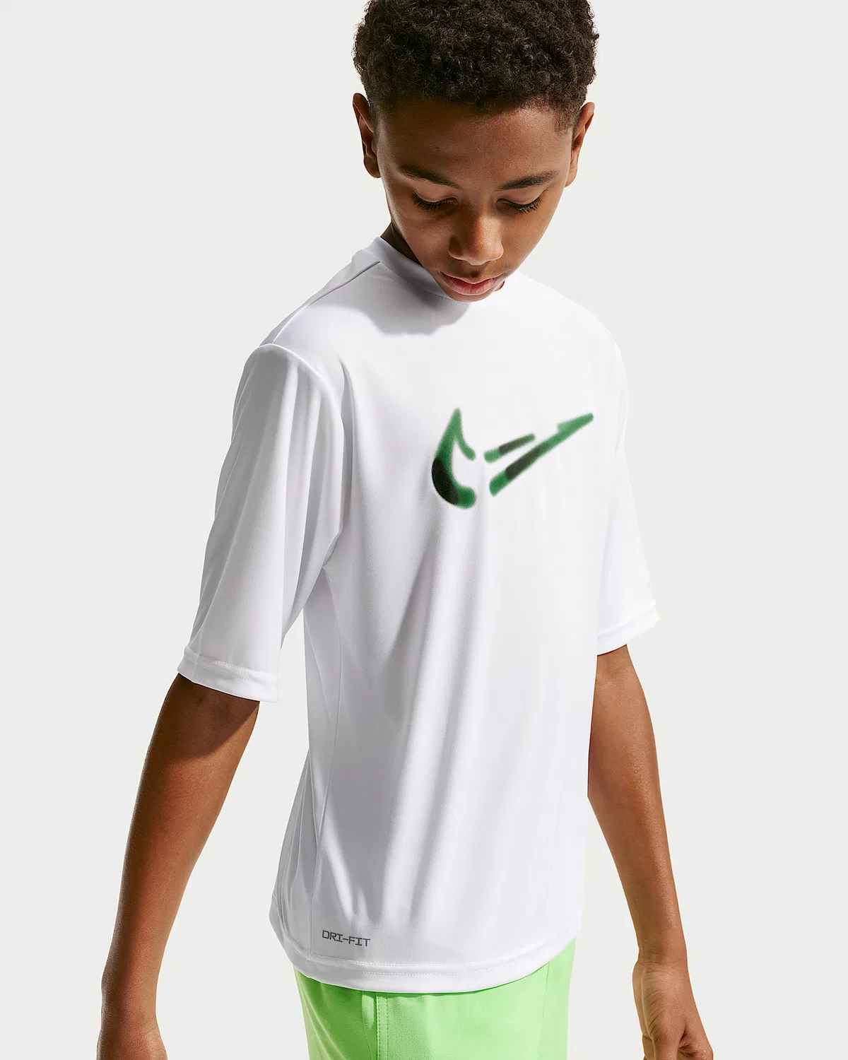 Большой детский (мальчиковый) Dri-FIT UV короткий рукав топ Nike Swim Hydroguard, White