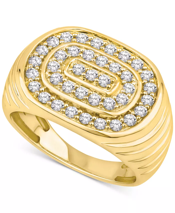 

Мужское кольцо с бриллиантами круглой огранки (1 карат) в 10-каратном золоте Macy's