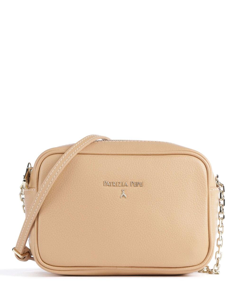 

Сумка через плечо из зернистой телячьей кожи Patrizia Pepe, бежевый