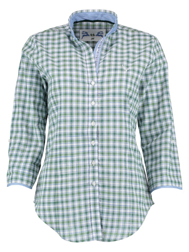 

OS-Trachten Традиционная блузка Kleyol традиционного зеленого цвета