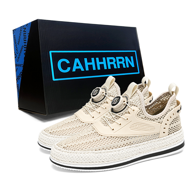 

CAHHRRN Дышащие низкие повседневные туфли мужские бежевые, цвет Beige
