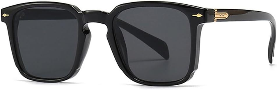 

Ретро классические квадратные солнцезащитные очки для женщин с защитой от УФ-излучения UV400, модные мужские солнцезащитные очки с заклепками и градиентным переходом цвета SKFGNX, Black Gray