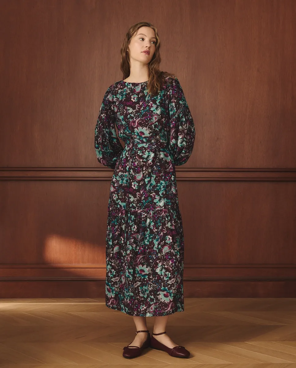 

Платье с длинными рукавами в цветочный принт Lloyd's, фиолетовый