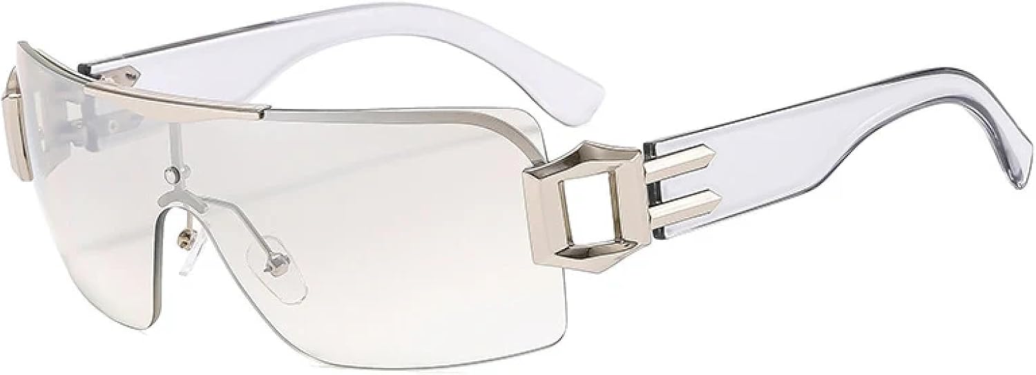 

Винтажные солнцезащитные очки большого размера для женщин и мужчин, модные и роскошные, для активного отдыха и вождения, с защитой от УФ-излучения UV400 TKKTLLT, Gray Silver