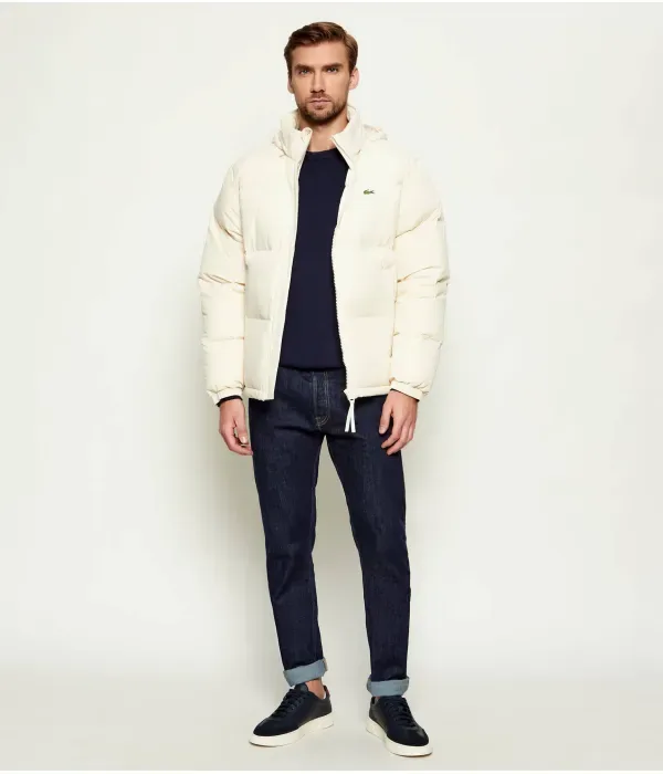 Пуховая куртка regular fit Lacoste, кремовый — фото 2