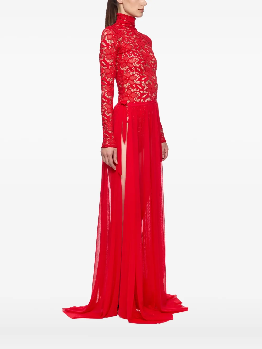 

Боди с кружевными вставками Atu Body Couture, красный