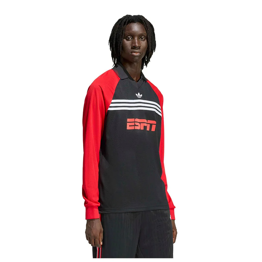 

Поло с длинным рукавом из спонсируемого архива adidas Originals, черный