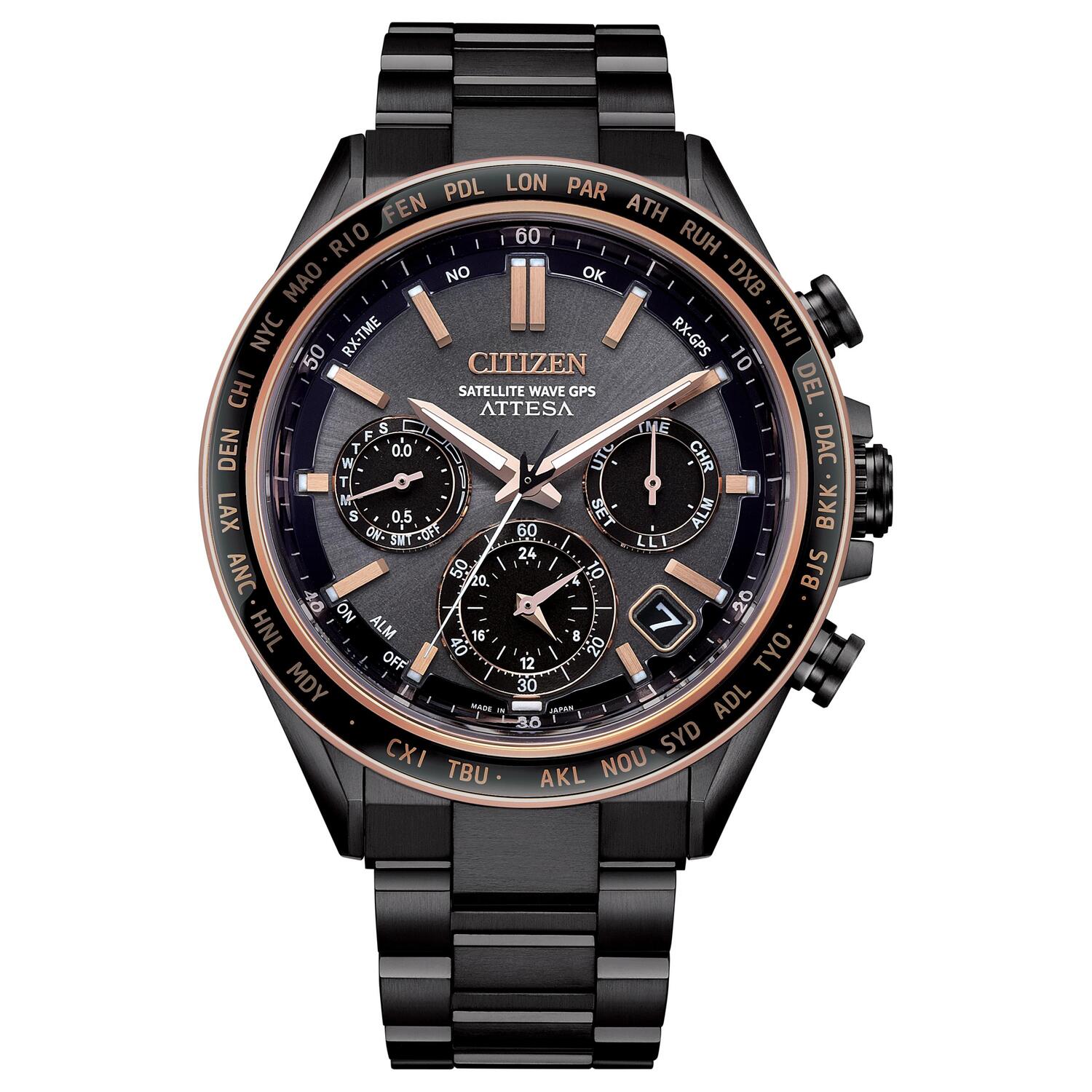 

CITIZEN Часы Attesa Series Solar Quartz Movement Super Titanium Strap Watch 44mm Unisex Black Dial, Black Dial