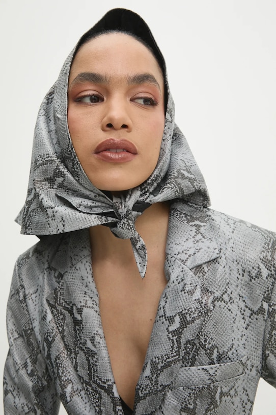 

Кожаный шарф Answear.Lab, серый