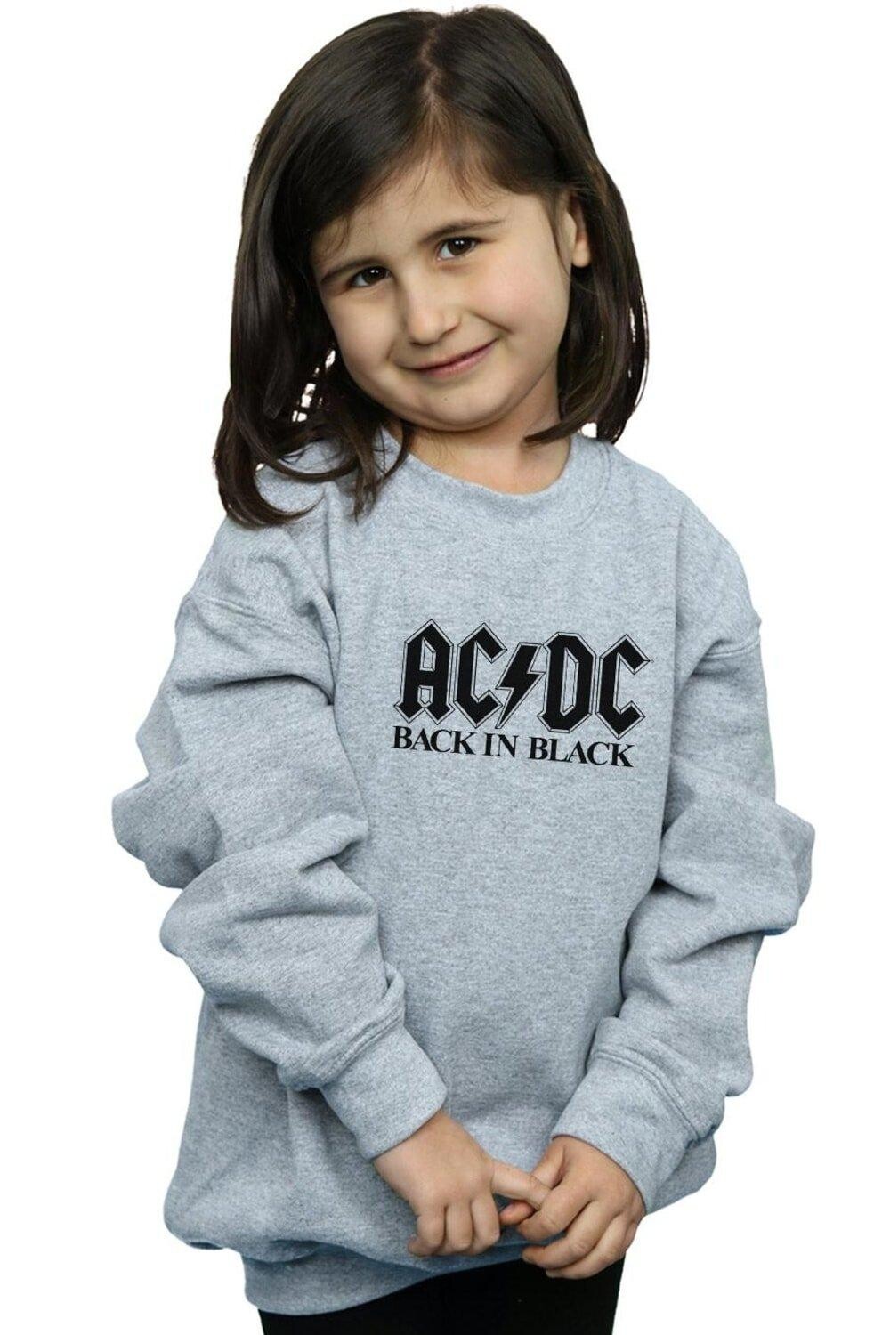 

Черный свитшот с логотипом Back in AC/DC, серый