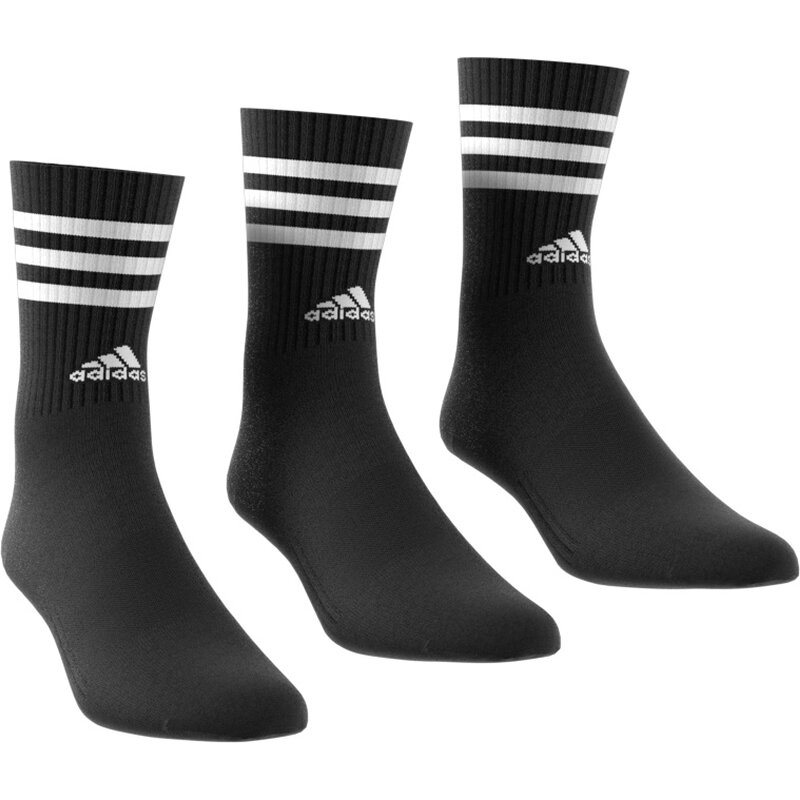 Мягкие носки с тремя полосками, 3 пары Adidas, черный — фото 4
