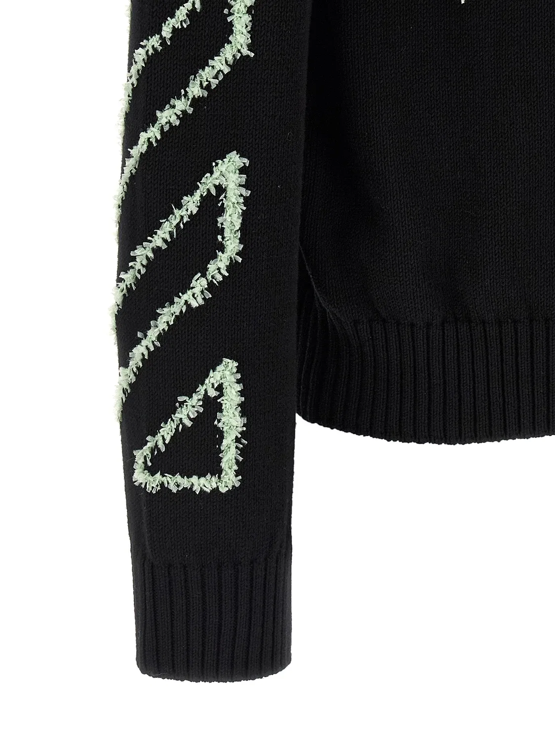 Свитер 'Diag Outline' OFF-WHITE, черный — фото 4