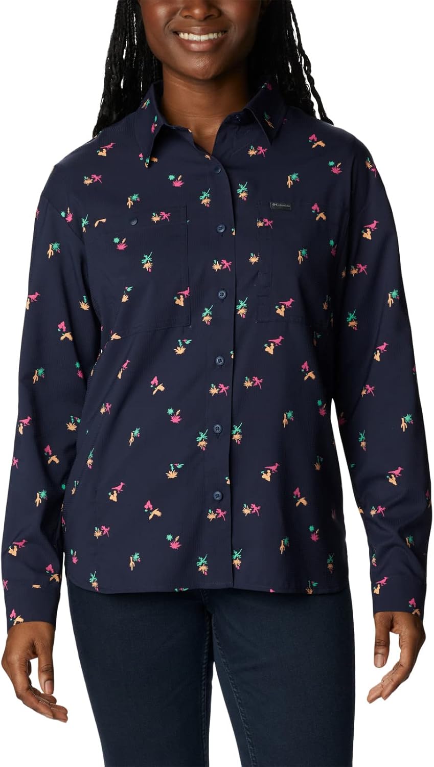 

Футболка Columbia Womens Silver Ridge Utility Long Sleeve Shirt, Nocturnal/Baja Blitz, Серебристый, Футболка Columbia Womens Silver Ridge Utility Long Sleeve Shirt, Nocturnal/Baja Blitz