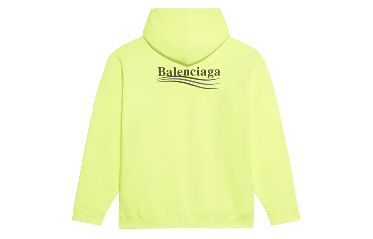 Толстовка с логотипом кампании Balenciaga, Neon Yellow — фото 3