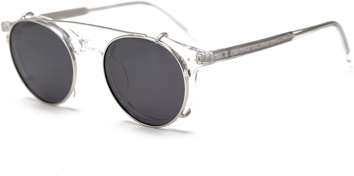 

Поляризованные овальные очки в стиле ретро для женщин Tr90, унисекс круглые солнцезащитные очки для мужчин, накладные аксессуары, очки с ацетатными дужками weiyuchen, Clear With Black