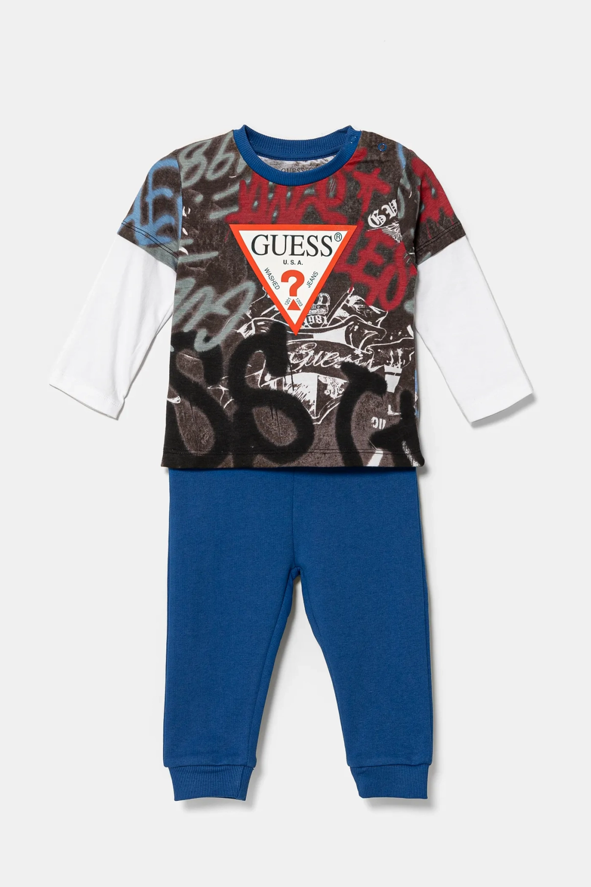 

Хлопковый костюм для новорожденных Guess, синий