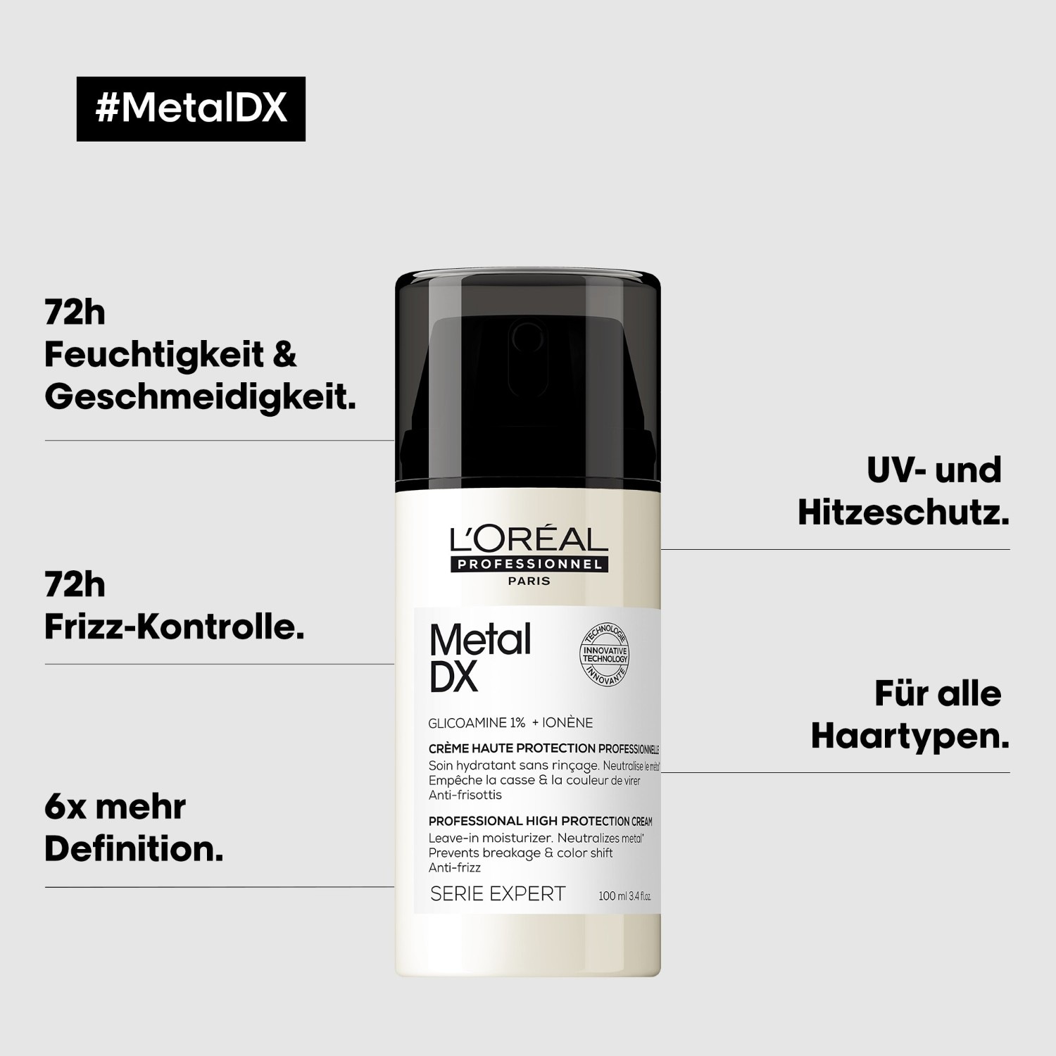 Кондиционер для волос serie expert metal dx high protection cream L Oreal Professionnel Paris, объем 100 мл — фото 3