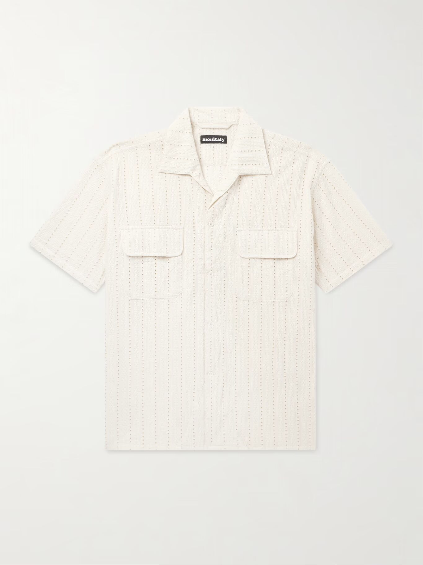 

Рубашка Milano Hakoba Broderie Anglaise из хлопка MONITALY, экрю