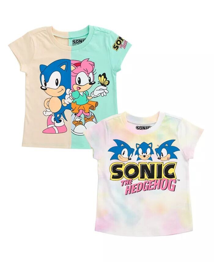 

Набор из 2 футболок для девочек Sonic the Hedgehog Rosy The Rascal Sega, мультиколор