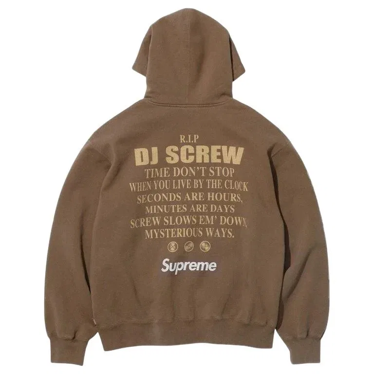 Толстовка Supreme x DJ Screw SS26 на молнии с капюшоном, коричневый — фото 2