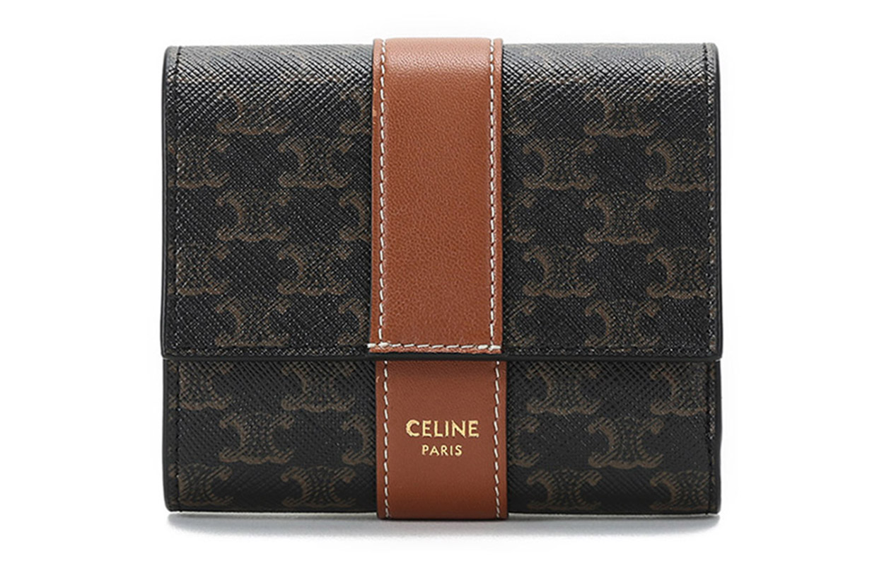 

CELINE Кошелек Canvas With Leather Wallet Regular Women's Charcoal Black/Tawny