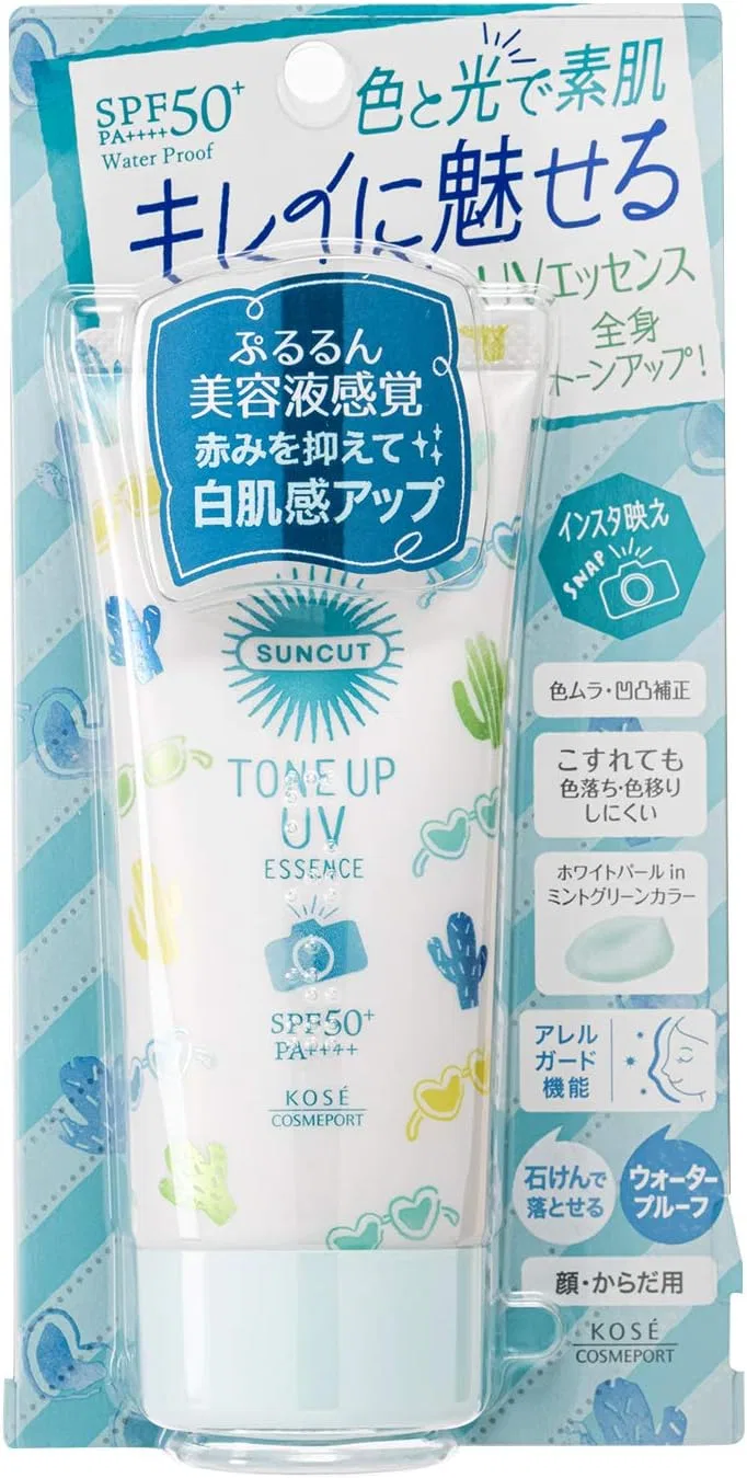 Солнцезащитная эссенция KOSE Sunblock Tone Up UV Mint Green, 80 г Suncut